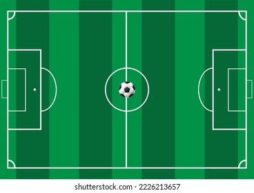 Top view of soccer pitch background vector illustration