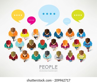 Top View Of Social People Vector Design