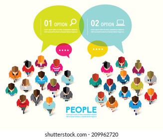 Top view of social people vector design