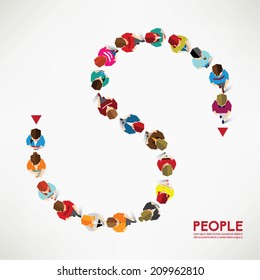 Top view of social people vector design