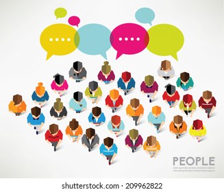 Top View Of Social People Vector Design