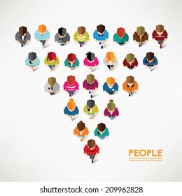 Top view of social people vector design