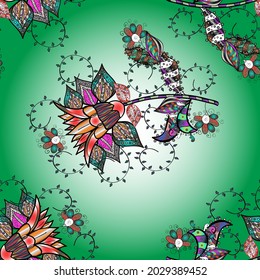 Top view, soft style. Scenic flower pattern on green, black and neutral colors. Floral composition, hand painted, delicate template. Stylish invitation for valentines day and greeting card concept.