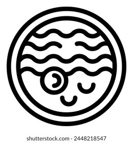 Top view soup icon outline vector. Cafe cooking. Hot cuisine food