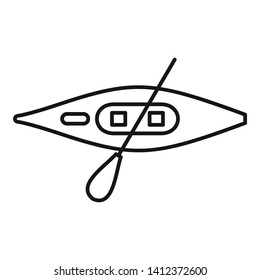Top view sport kayak icon. Outline top view sport kayak vector icon for web design isolated on white background