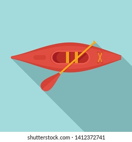 Top view sport kayak icon. Flat illustration of top view sport kayak vector icon for web design