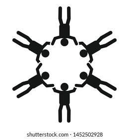 Top view star skydivers icon. Simple illustration of top view star skydivers vector icon for web design isolated on white background