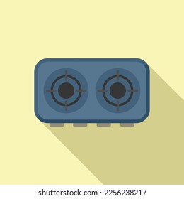 Vector plano del icono de la cocina de la vista superior. Cocina de gas. Pan ovárico