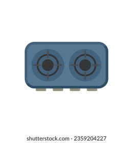 Vector plano del icono de la cocina de la vista superior. Cocina de gas. Pan olfativo aislado