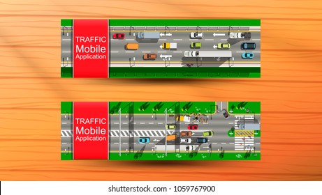 top view of the streets an...ersections of the city
