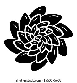 Top view succulent flower icon. Simple illustration of top view succulent flower vector icon for web design isolated on white background