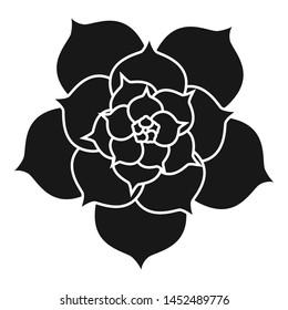 Top view succulent icon. Simple illustration of top view succulent vector icon for web design isolated on white background
