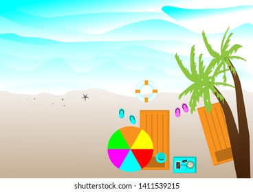 Top view summer beach background