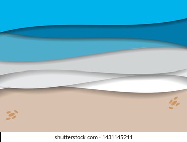 top view summer beach, beach vacation, sandy beach summer holiday background