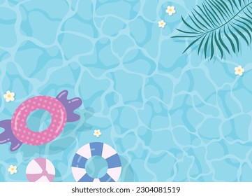 Top view of summer pool background illustration