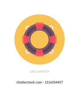 Top view of Swim Tube on water, For Summer Icon. Yellow theme concept
