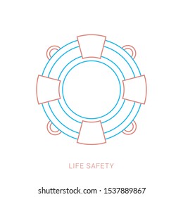 Top view of Swim Tube on water, For Summer Icon,