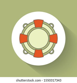 Top view of Swim Tube on water, For Summer Icon