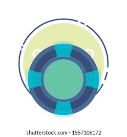 Top view of Swim Tube on water, For Summer Icon
