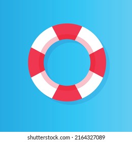 Top view of Swim Tube on water, For Summer Icon, Background Design.