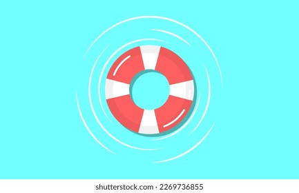 Top view swimming circle for ocean, sea, pool, Seasonal holidays