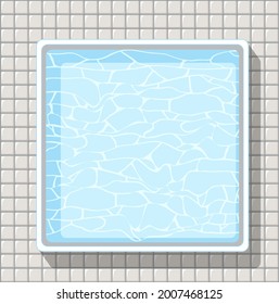 Top view of swimming pool on white background illustration