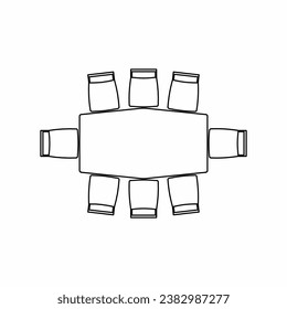top view table, top view chair, table 2 dimension, chair 2 dimension, table top