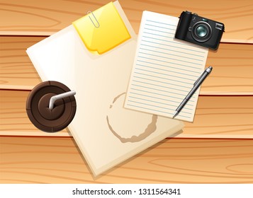 Top view of table illustration