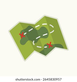 A top view of a tactical map with red markers indicating mission points
