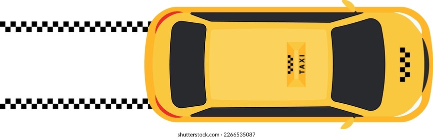 
Top view taxi driver car vector design element.