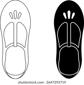 top view T-bar sandal icon set
