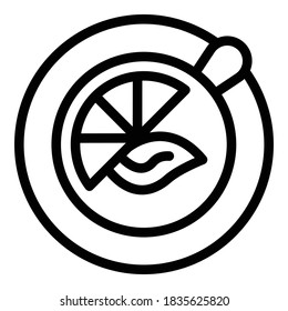 Top view tea cup icon. Outline top view tea cup vector icon for web design isolated on white background