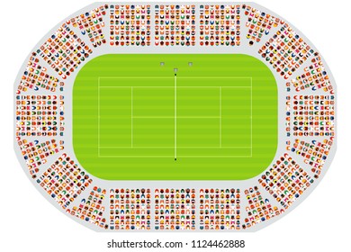 Top view of a tennis arena