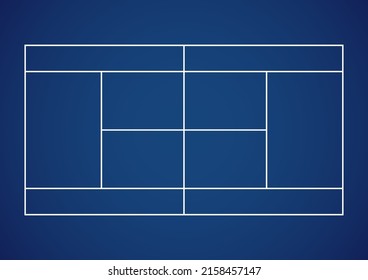 Top view of tennis court.