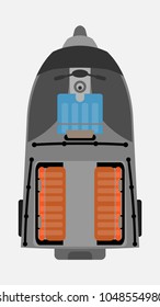 Top View of Three Wheel Tuk Tuk Taxi Seat Map Vector and Illustration