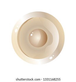 Top view of transparent latex condom without packaging