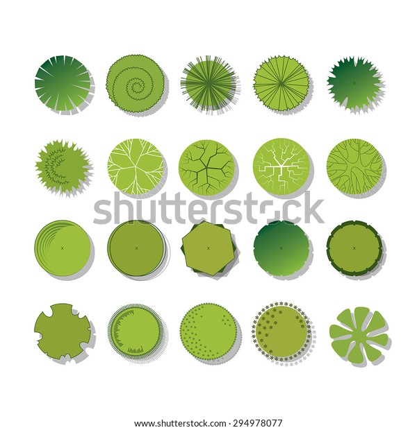 Top View Tree Colorful Symbols Landscape Stock Vector (Royalty Free ...