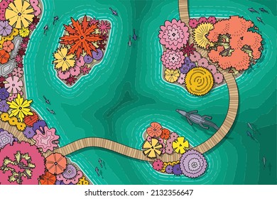 top view tree vector set for architectural and landscape design.