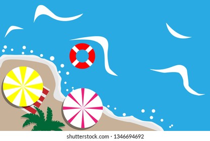 Top view Tropical beach vector