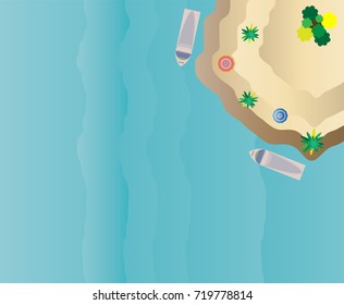 Top View Tropical Island Sea Beach Stock Vector (Royalty Free ...