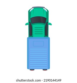 Top view of truck car flat icon. Trucks and vehicles vector illustration collection. Public and private transport