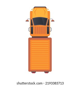 Top view of truck car flat icon. Roofs of different transports, trucks and vehicles vector illustration collection. Public and private transport