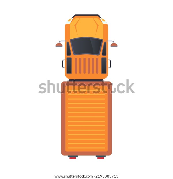 Top view of truck car flat icon. Roofs of\
different transports, trucks and vehicles vector illustration\
collection. Public and private\
transport