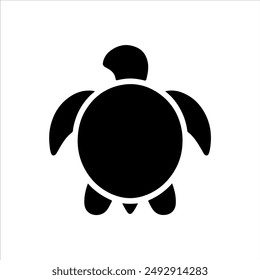 Top view Turtle silhouette on white background. Turtle icon vector sign illustration design.