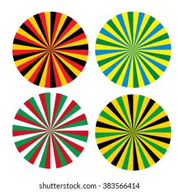 Top view umbrella with color flag in japanese sunshine style