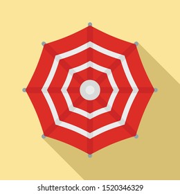 Top view umbrella icon. Flat illustration of top view umbrella vector icon for web design