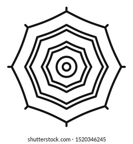 Top view umbrella icon. Outline top view umbrella vector icon for web design isolated on white background