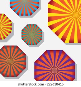 Top view umbrella sunburst pattern