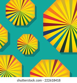 Top view umbrella sunburst pattern