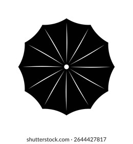 Top view of a umbrella. White background.